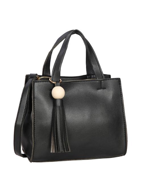black leatherette regular handbag - 14511230 - Very Small Image - 1