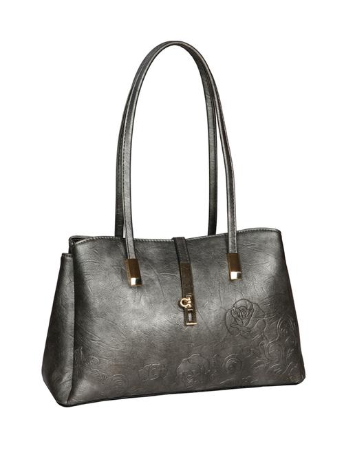 silver leatherette regular handbag - 14511246 - Very Small Image - 1