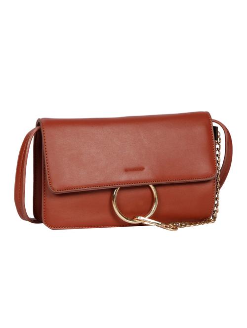 tan leatherette regular sling bag - 14511287 - Very Small Image - 1