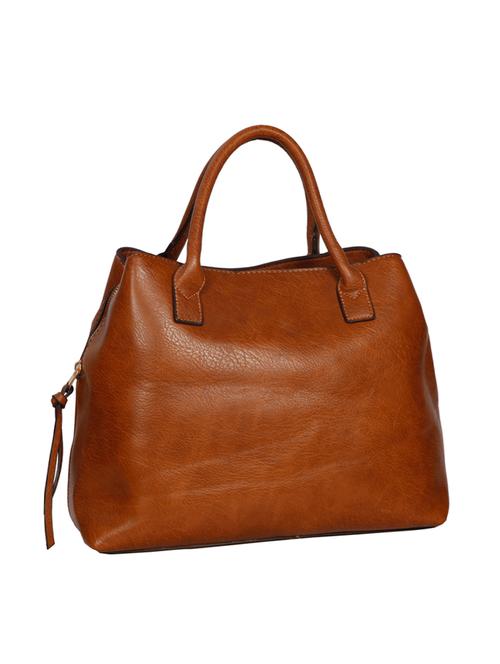 brown leatherette regular handbag - 14511317 - Very Small Image - 1