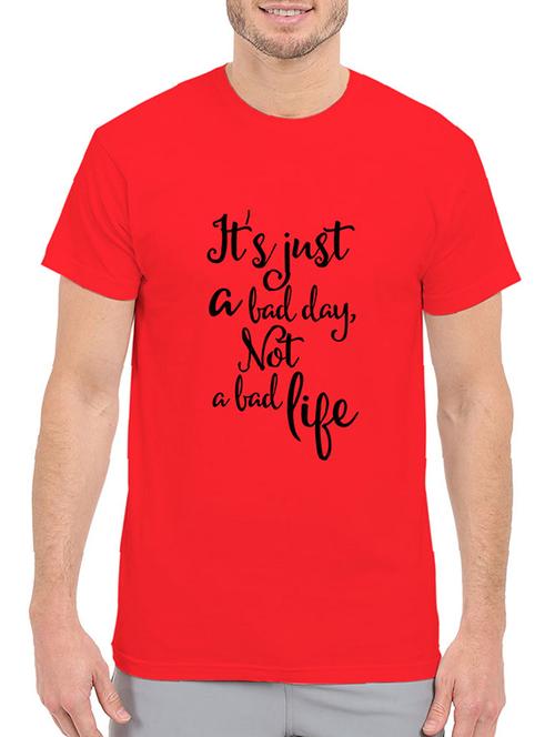 red cotton chest print tshirt - 14511410 - Very Small Image - 1