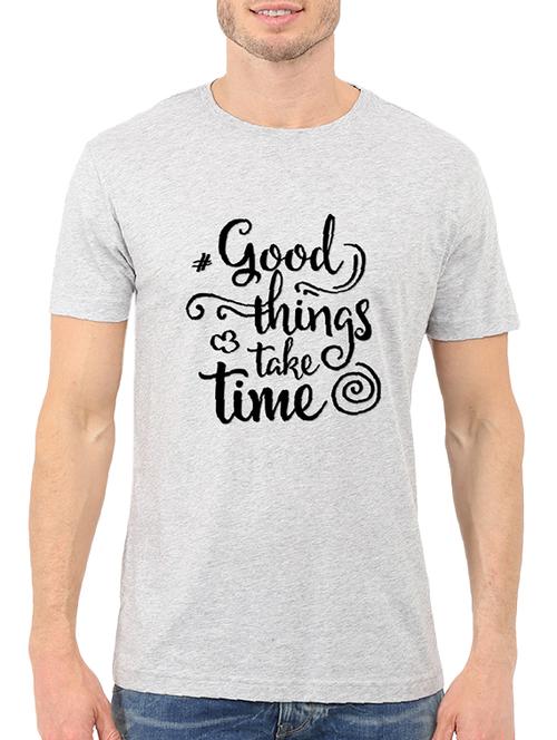 grey cotton chest print tshirt - 14512084 - Very Small Image - 1