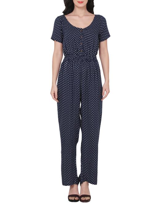 navy blue rayon jumpsuit - 14513899 - Very Small Image - 1