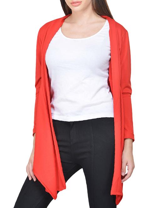 solid red polyester shrug - 14514692 - Very Small Image - 1