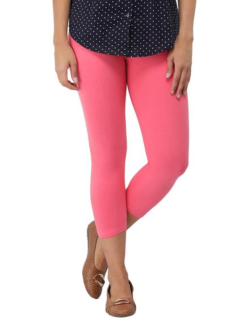 pink cotton lycra capri legging - 14514776 - Very Small Image - 1