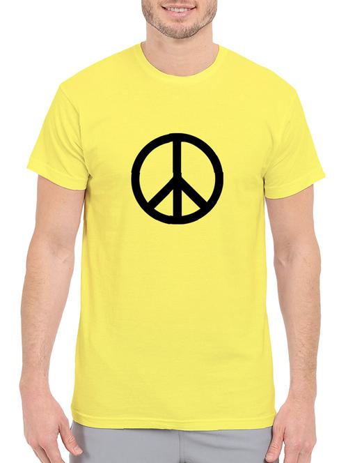 yellow cotton chest print tshirt - 14515826 - Very Small Image - 1