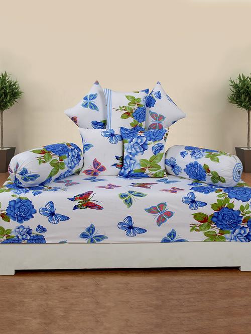 cotton printed 6 pieces diwan set - 14515871 - Very Small Image - 1