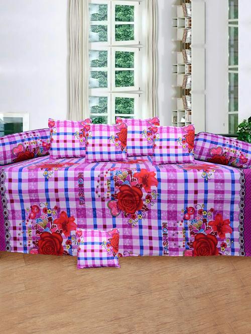 cotton printed 8 pieces diwan set - 14515913 - Very Small Image - 1