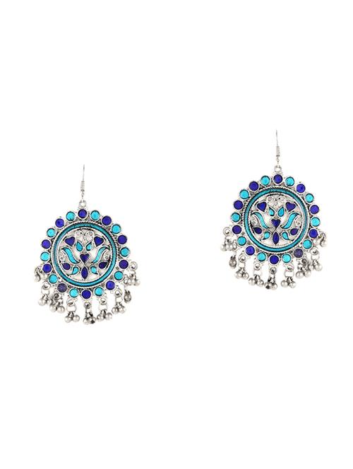 silver metal drop earrings - 14515939 - Very Small Image - 1