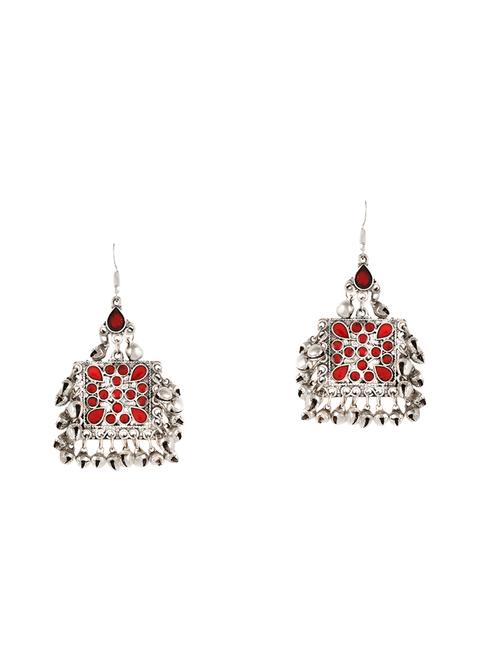 silver metal drop earrings - 14515945 - Very Small Image - 1