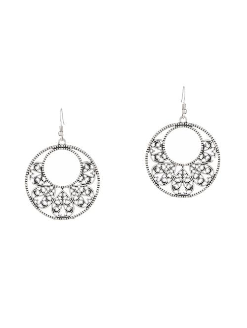 silver metal drop earrings - 14516390 - Very Small Image - 1