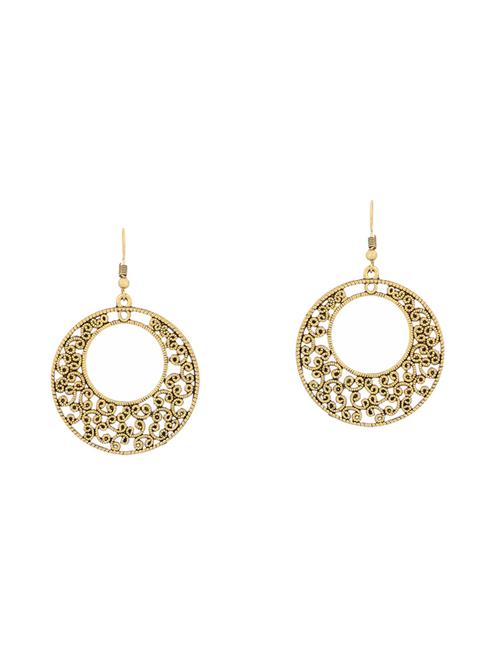 gold metal drop earrings - 14516391 - Very Small Image - 1