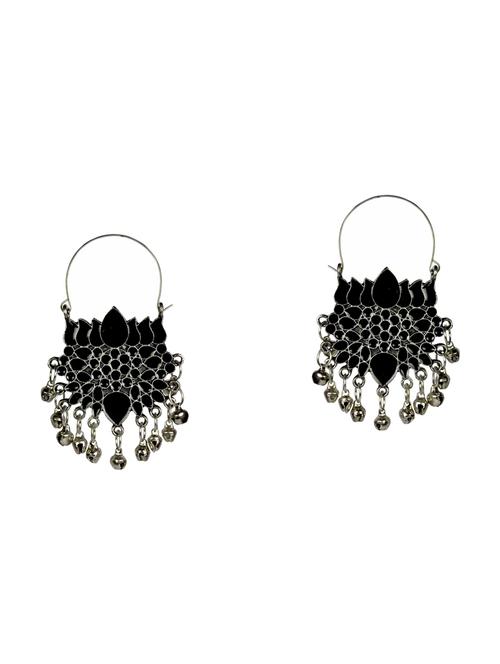 black metal hoop earrings - 14516409 - Very Small Image - 1