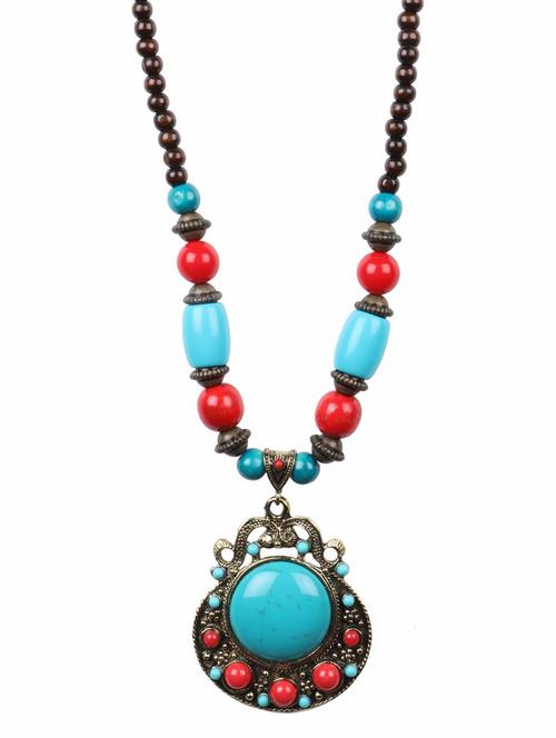 blue metal long necklace - 14516436 - Very Small Image - 1