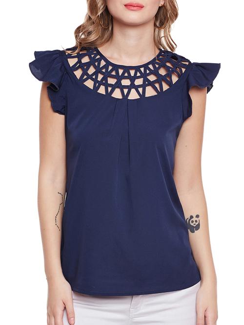 navy blue polyester top - 14516610 - Very Small Image - 1