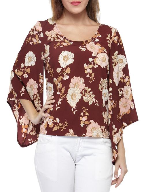 maroon printed top - 14518702 - Very Small Image - 1