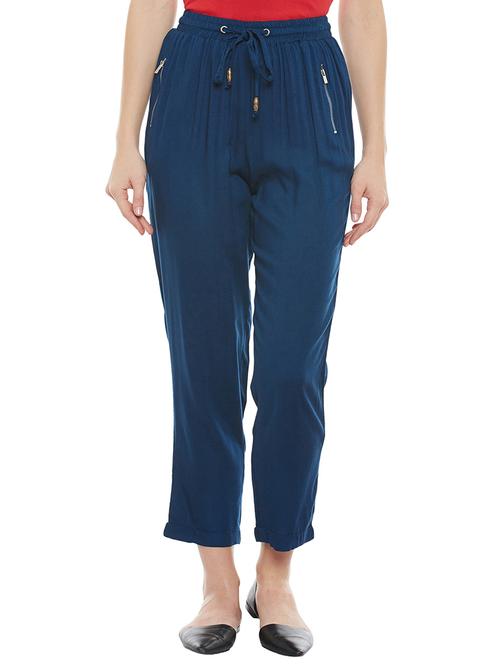 blue viscose trouser - 14518709 - Very Small Image - 1