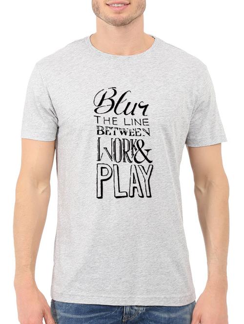 grey cotton front print t-shirt - 14520965 - Very Small Image - 1
