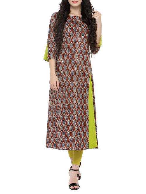 a-line bel sleeves kurta - 14521488 - Very Small Image - 1