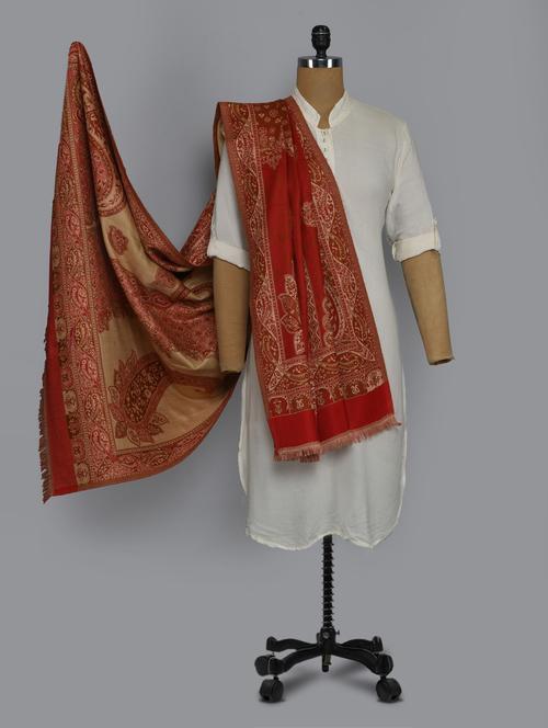 red woolen shawl - 14521651 - Very Small Image - 1