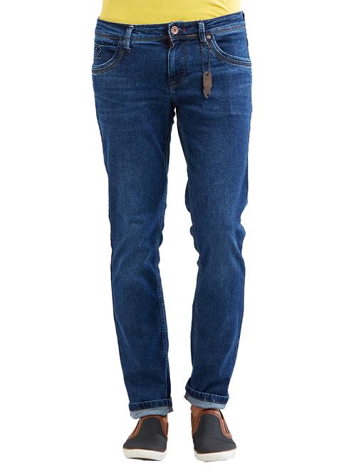 blue cotton plain jeans - 14525648 - Very Small Image - 1