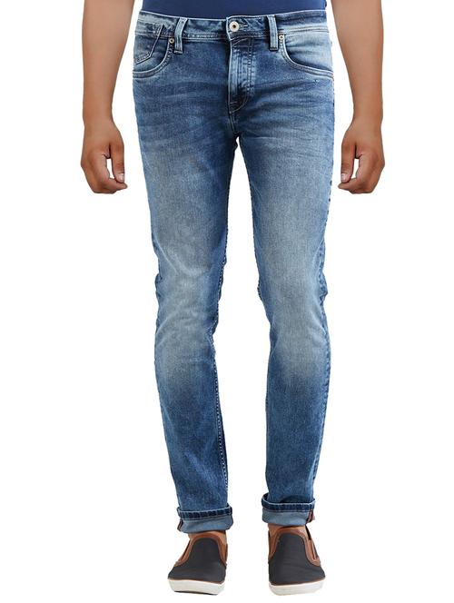 blue cotton washed jeans - 14525654 - Very Small Image - 1