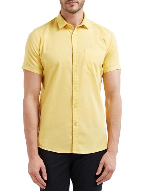 yellow cotton casual shirt - 14525686 - Very Small Image - 1