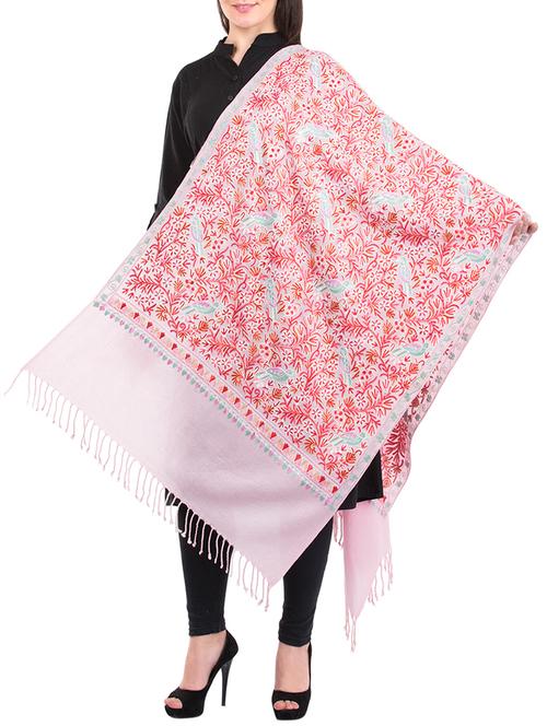 pink woolen stole - 14526655 - Very Small Image - 1