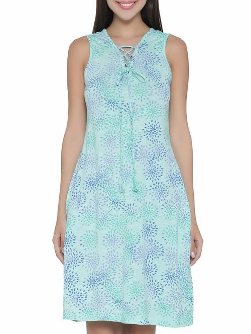 blue printed short nighty - 14528257 - Very Small Image - 1