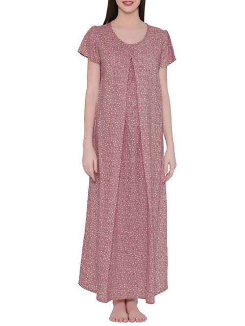 pink printed maternity wear - 14528267 - Very Small Image - 1