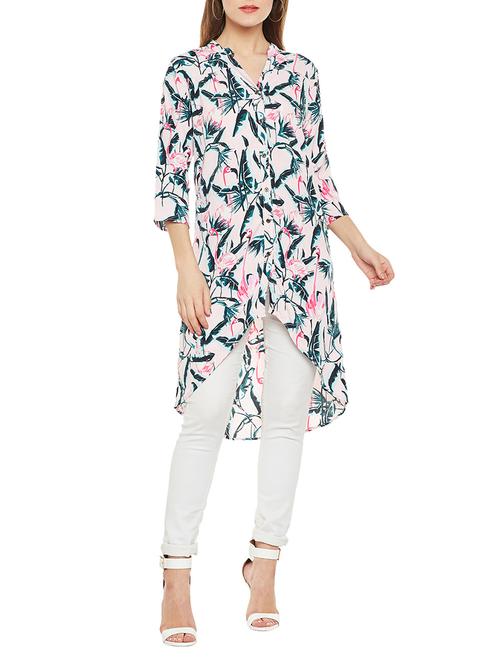 pink printed crepe tunic - 14528895 - Very Small Image - 1