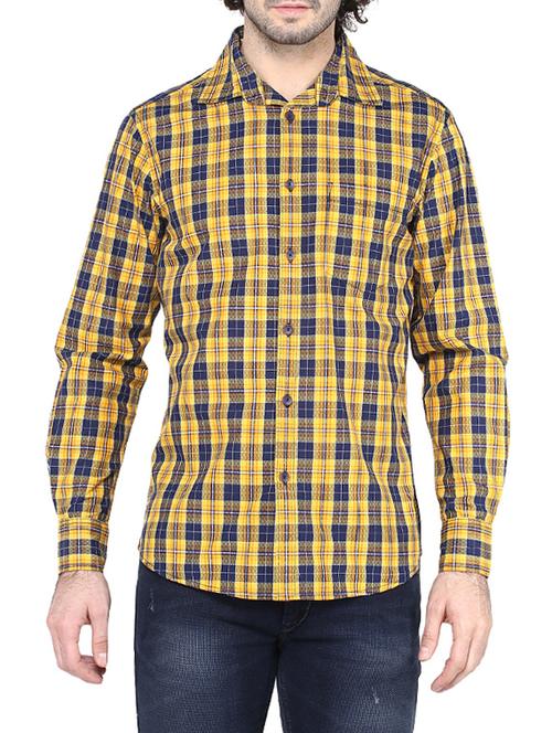 yellow cotton casual shirt - 14528993 - Very Small Image - 1
