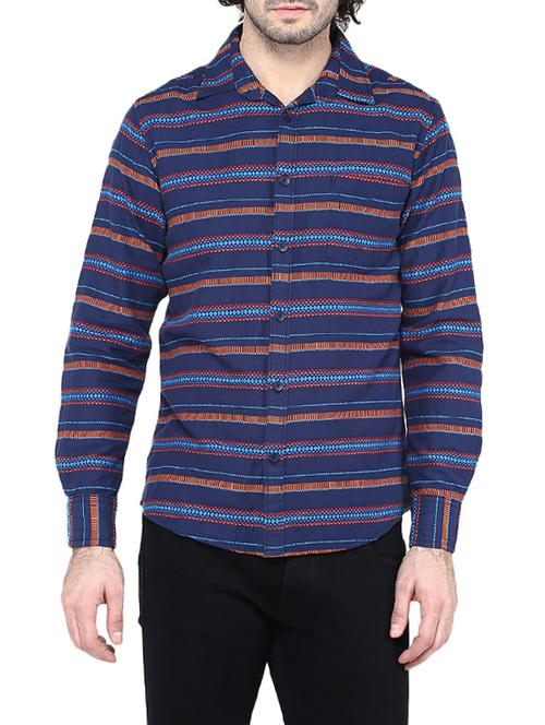 blue cotton casual shirt - 14529003 - Very Small Image - 1
