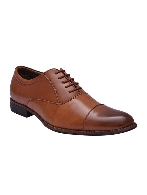 tan leatherette lace-up oxford - 14529117 - Very Small Image - 1