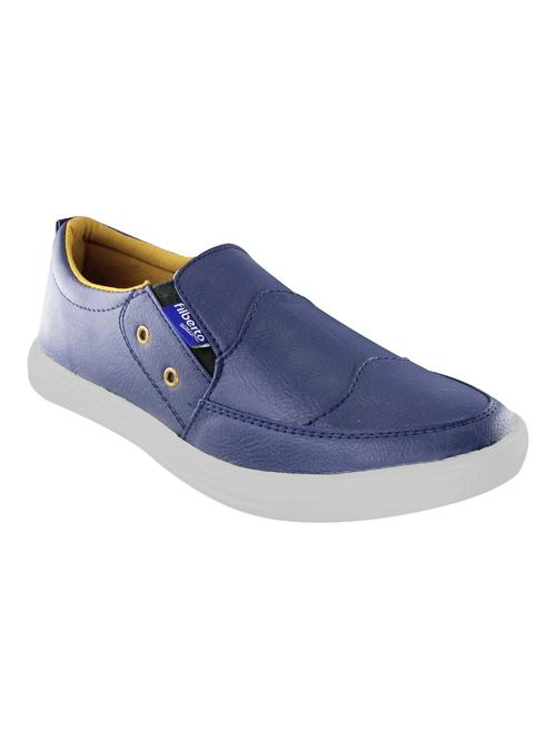blue leatherette casual slipon - 14529136 - Very Small Image - 1