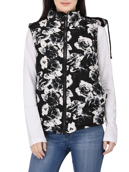 black printed gilet jacket - 14529187 - Very Small Image - 1