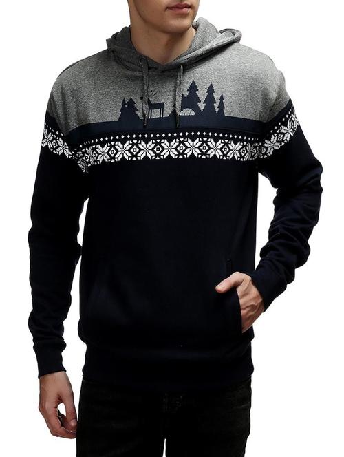 black cotton chest print sweatshirt - 14529188 - Very Small Image - 1