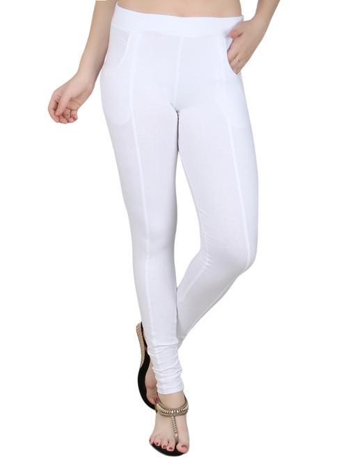 white cotton jeggings - 14529694 - Very Small Image - 1