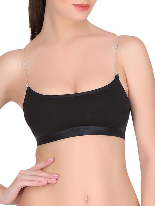 black cotton sports bra - 14533624 - Very Small Image - 1
