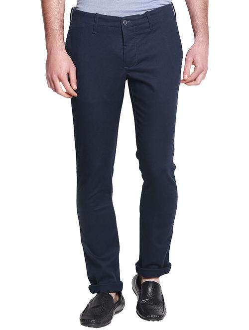 dark blue cotton chinos casual trouser - 14534709 - Very Small Image - 1