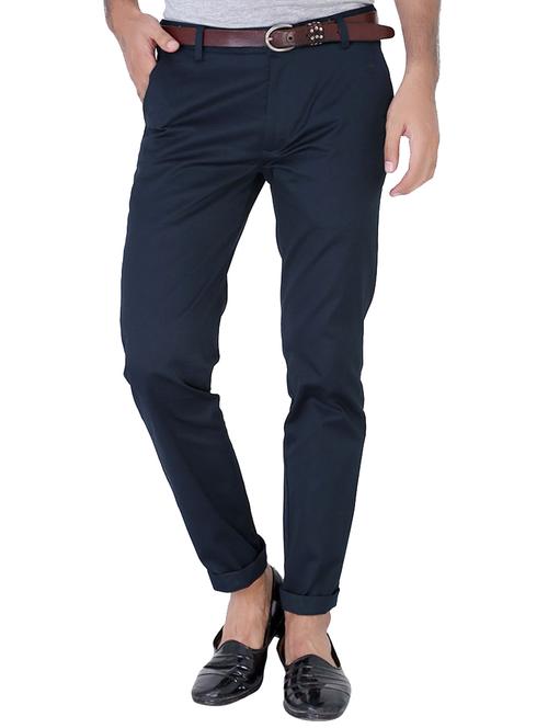 dark blue cotton chinos casual trouser - 14534712 - Very Small Image - 1