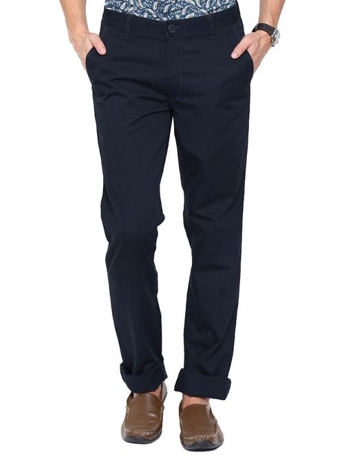 navy blue cotton chinos casual trouser - 14534718 - Very Small Image - 1