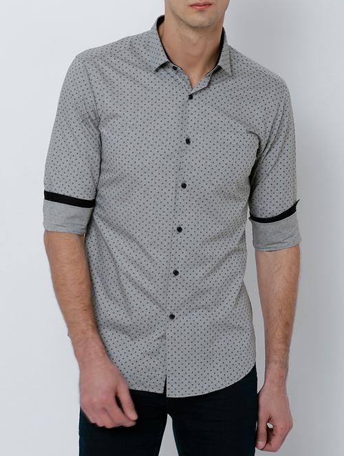 grey cotton casual shirt - 14537314 - Very Small Image - 1