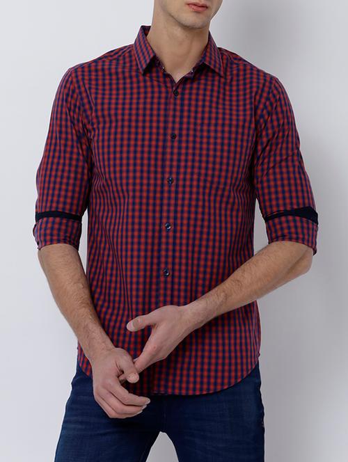 red cotton casual shirt - 14537327 - Very Small Image - 1