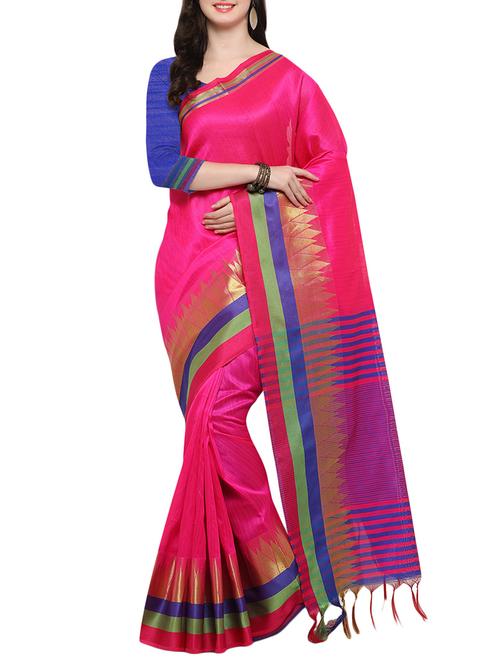 pink kheecha silk maheswari saree with blouse - 14538471 - Very Small Image - 1