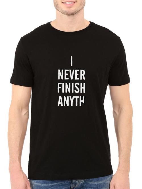 black cotton chest print t-shirt - 14540370 - Very Small Image - 1