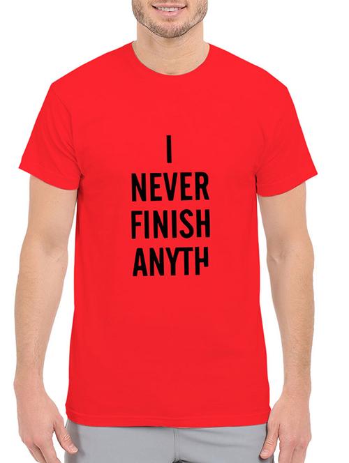 red cotton chest print t-shirt - 14540375 - Very Small Image - 1