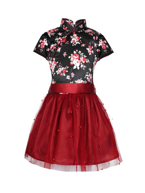 black polyester frock - 14542025 - Very Small Image - 1
