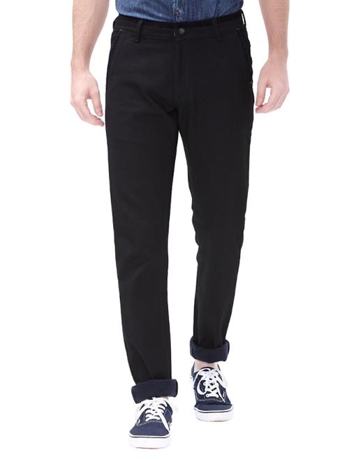 navy blue cotton chinos casual trousers - 14543938 - Very Small Image - 1