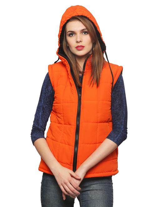 orange crepe gilet jacket - 14544288 - Very Small Image - 1